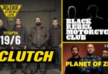 Οι Clutch επιστέφουν στην Ελλάδα φιλοξενούμενοι του Release Athens Festival 2019 μαζί με τους Black Rebel Motorcycle Club, Planet of Zeus, Godsleep και Whereswilder!